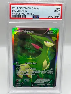 Virizion 97/101 B&W Noble Victories Holo Full Art 2011 Pokemon TCG Card PSA 9 - Image 1