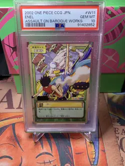 PSA 10 Enel W11 Gold Stamp Assault on Baroque Works One Piece Japanese Card 2002 - Image 1