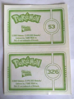 STICKER POKEMON N°53 " PERSIAN " N°326 " GRUMPIG " MERLIN TOPPS SERIE 2005 - Image 2