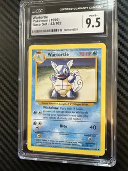 1999 Pokemon TCG Base Set Wartortle Unlimited #42 - CGC 9.5 / 10 Gem Mint - Image 2