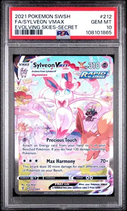 Pokemon Sylveon VMAX PSA 10 Gem Mint Alt Art 212/203 Evolving Skies Secret - Image 1