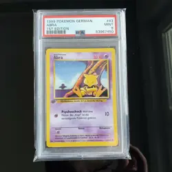 Abra 1. Edition Pokemon Base Set Deutsch 1999 PSA 9 MINT Frisch von PSA - Image 1