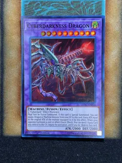 Yugioh Cyberdarkness Dragon LEDU-EN024 Super Rare 1st Ed NM - Image 1