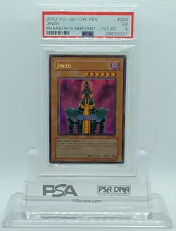 YUGIOH 1ST ED PSV-000 JINZO SECRET RARE PHARAOH'S SERVANT HOLO FOIL PSA 5 EX #* - Image 1