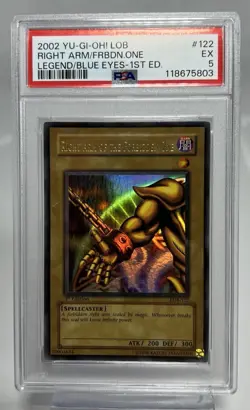 Yu-Gi-Oh! Right Arm the Forbidden One Legend of Blue Eyes 1st Ed LOB WAVY PSA 5 - Image 1