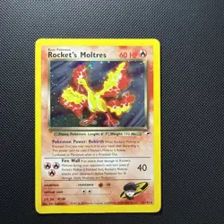 Pokemon TCG Rockets Moltres Holo Rare Card 12/132 Gym Heroes Set - Image 1