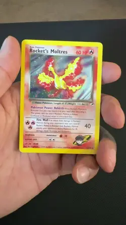 Pokemon TCG Rockets Moltres Holo Rare Card 12/132 Gym Heroes Set - Image 2