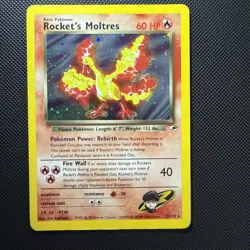 Pokemon TCG Rockets Moltres Holo Rare Card 12/132 Gym Heroes Set - Image 3