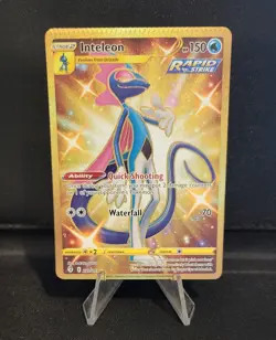 Pokemon: Evolving Skies - Inteleon #227 Secret Rare Gold - Crimp Error Card - Image 1