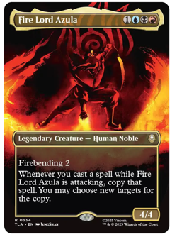 Fire Lord Azula (0334) - Borderless Avatar MTG - Image 1