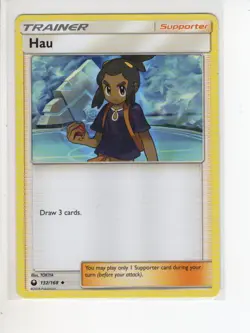 HAU TRAINER CELESTIAL STORM SET POKEMON CARD 132/168 MP - Image 1