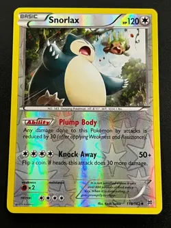 Snorlax 118/162 - XY Breakthrough REVERSE HOLO Pokemon TCG Card LP - Image 1