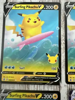 Surfing Pikachu V & Vmax - Pokemon TCG Celebrations Lot X4 - Image 4
