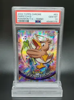 PSA 10 GEM MINT 💎 Pokemon Topps Chrome T.V. Farfetch'd Tekno - Image 1