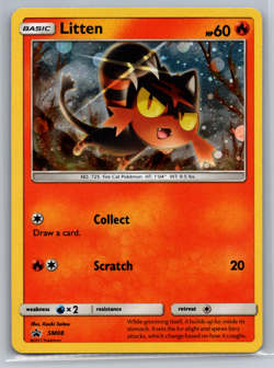 Pokemon TCG Litten SM Black Star Promo SM08 Promo LP - Image 1