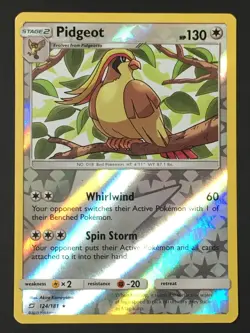 Pokemon TCG Pidgeot 124/181 SM Team Up Reverse Holo Rare LP - Image 1