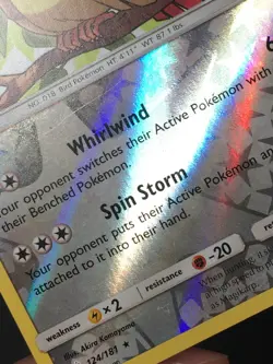 Pokemon TCG Pidgeot 124/181 SM Team Up Reverse Holo Rare LP - Image 2