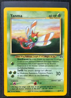 Pokemon Yanma 36/75 Non Holo Neo Discovery Unlimited MP - Image 1