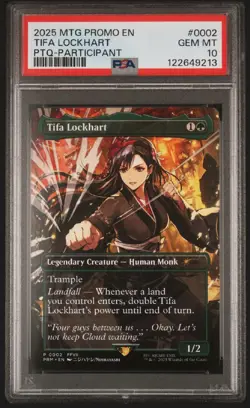 2025 MTG PROMOS PRO TOUR QUALIFER-PARTICIPANT #0002 TIFA LOCKHART PSA 10 - Image 1