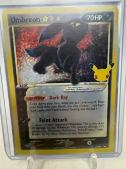 2021 Pokemon UMBREON #17/17 Celebrations Classic Collection POP Series 5 Holo P1 - Image 2