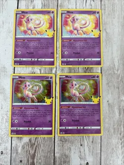 Mew 11/25 Holo Rare Pokemon TCG Celebrations 25th Anniversary Lot X4 - Image 1