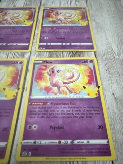 Mew 11/25 Holo Rare Pokemon TCG Celebrations 25th Anniversary Lot X4 - Image 3