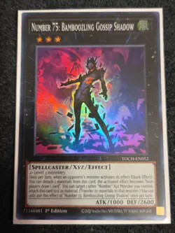 Yugioh Number 75: Bamboozling Gossip Shadow TOCH-EN052 Super Rare 1st Ed NM - Image 1