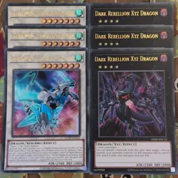 3x LEDD-ENC29/32 Clear Wing Synchro & Dark Rebellion XYZ Dragon Ultra UNL YuGiOh - Image 1