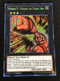 Yugioh Number 51 Finisher the Strong Arm DRL3-EN024 1st Secret (NM) - Image 1