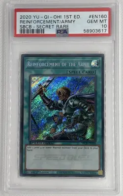 2020 Yu-Gi-Oh! 1st Ed. Reinforcement / Army SBCB Secret Rare #EN160 PSA 10 - Image 1