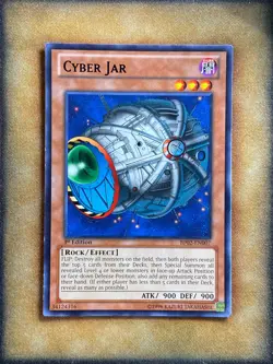 Yugioh Cyber Jar BP02-EN007 Rare 1st Ed LP - Image 1