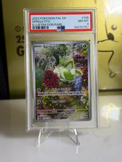 2023 Pokemon Sprigatito #196 PSA 8 Illustration Rare Paldea Evolved Card - Image 1