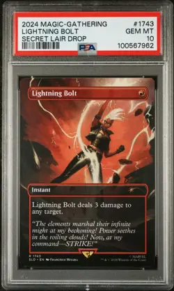 MTG MARVEL SECRET LAIR Storm Lightning Bolt #1743 PSA 10 #7962 - Image 1