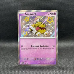 Greavard 070 Pokemon TCG Sv:Scarlet & Violet Black Star Promo Card Shiny Rare NM - Image 1