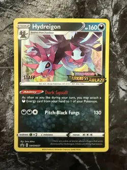 Hydreigon (Prerelease) [Staff] SWSH037 SWSH: Sword & Shield Promo Cards Holo - Image 1