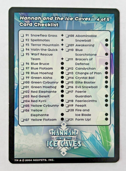 Neopets Trading Card Game - Hannah and the Ice Caves Checklist 4 of 5 - Image 1