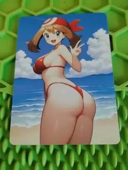 May Trainer Goddess Anime Waifu Poke Double Sided Trading Card PEEKA BOO - Image 2