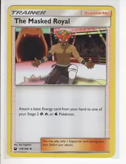 THE MASKED ROYAL TRAINER CELESTIAL STORM SET POKEMON CARD 139/168 LP - Image 1