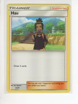 HAU TRAINER SUN & MOON SET POKEMON CARD 23/30 LP - Image 1