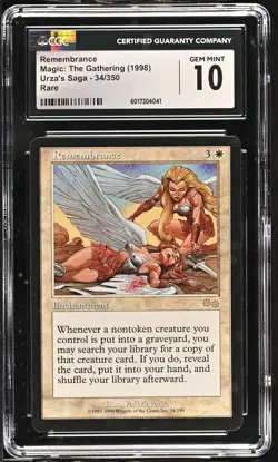 REMEMBRANCE Urza's Saga Rare CGC 10 MTG [Nostalgium] - Image 1