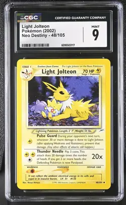 CGC 9 Light Jolteon 48/105 Neo Destiny Pokemon Card - Image 1