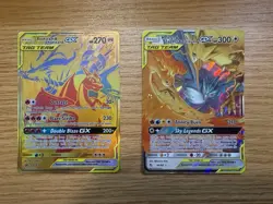 Tag Team GX Pokemon Lot Of 2 Reshiram Charizard LP Moltres Zapdos Articuno NM - Image 1