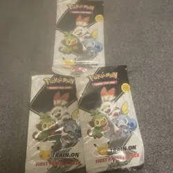 Lot Of 3 Pokemon TCG First Partner Pack Galar Region Train On Brand New Sealed 820650809613 - Image 1