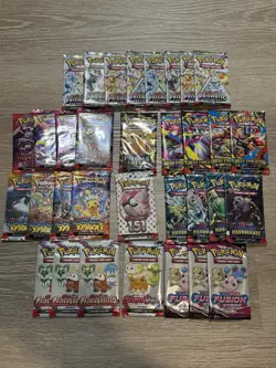 33x Pokemon TCG Booster Pack Lot - Prismatic & Mega Evolutions Plus More - Image 1