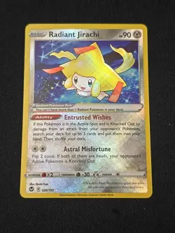 Radiant Jirachi 120/195 Swsh12: Silver Tempest Holo Rare Pokemon TCG Near Mint - Image 1