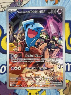 Pokemon Team Rocket's Wobbuffet Pokemon 203 NM - Image 1