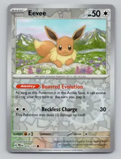Reverse Holo Eevee #143/191 Common SV08: Surging Sparks Pokemon - Image 1
