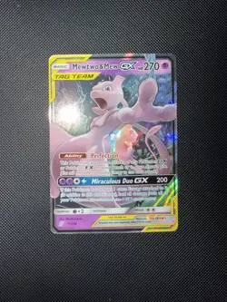 Pokemon TCG Mewtwo & Mew GX Full Art Holo Unified Minds 71/236 - Image 1