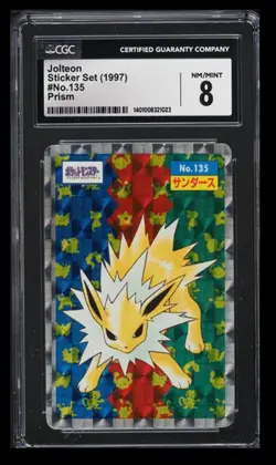 1997 Pokemon Topsun Sticker Set Jolteon CGC 8 Japanese #135 Prism Holo - Image 1