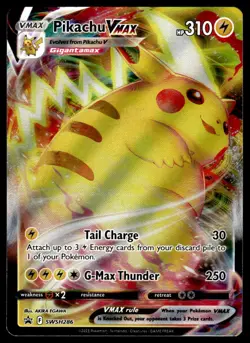 Pokemon TCG SWSH: Sword & Shield Promo Cards #SWSH286 Pikachu VMAX LP - Image 1